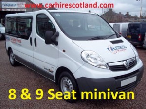 Vehicle Hire for Touring Scotland 2 8-9 seat minivan for hire