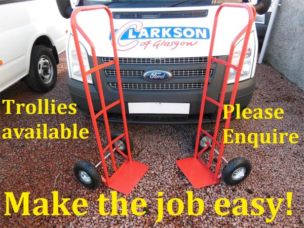 Clarksons can reduce the chance back pain it's official! 2 rental van trollies for hire